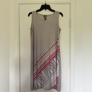 Chico's Tan and Red Sleeveless Maxi Sundress